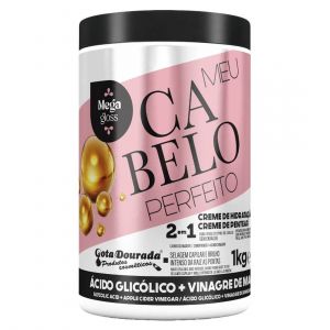 Gota Dourada Creme + Máscara 2 em 1 Meu Cabelo Perfeito Ácido Glicólico 1kg