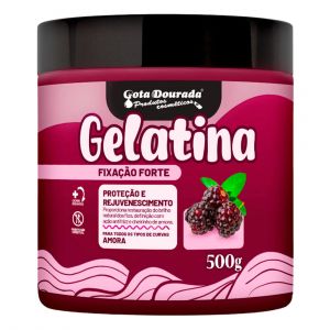 Gota Dourada Gelatina Capilar Amora Fixação Forte 500g